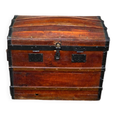 Vintage domed travel trunk from the 19th century.