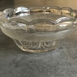 Cup in glass with decoration of frieze floral frosted art deco