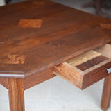 Square wooden art-deco table
