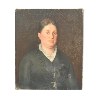 Huile sur toile portrait, Timothée Hacquart XIX-XX