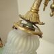 Bronze wall lamp with green tulip