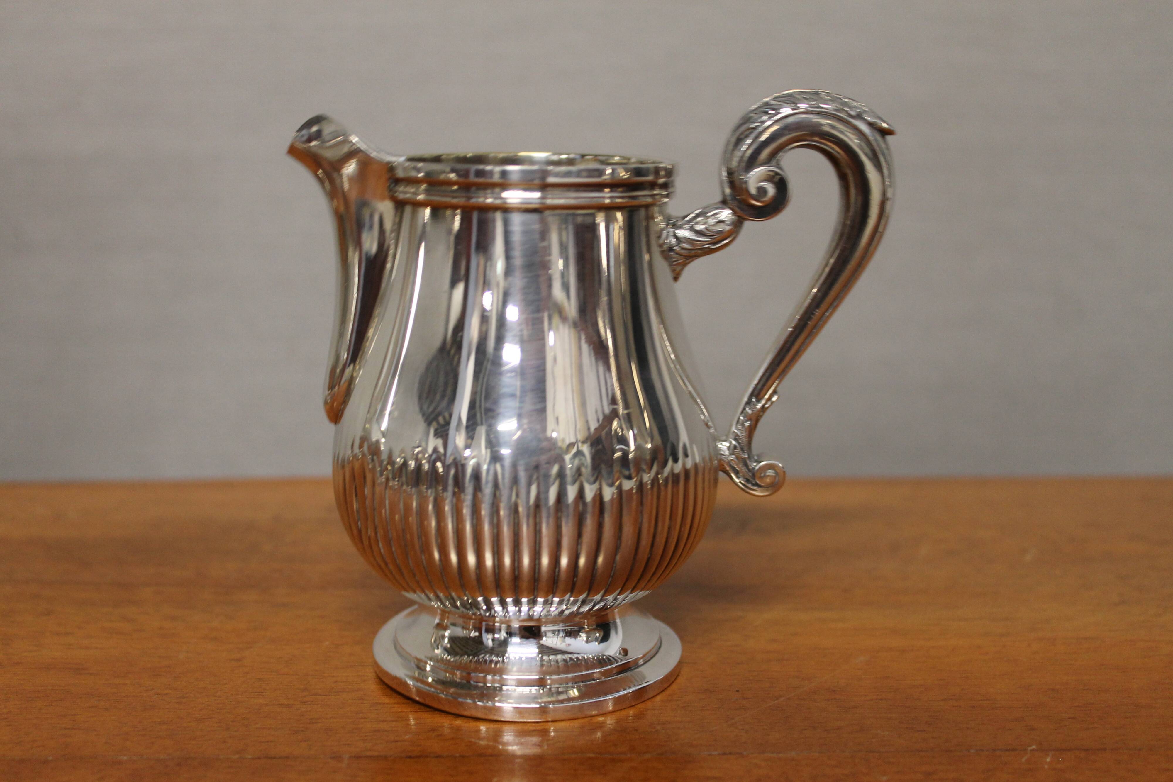 Silver metal coffee set - christofle - gallia collection