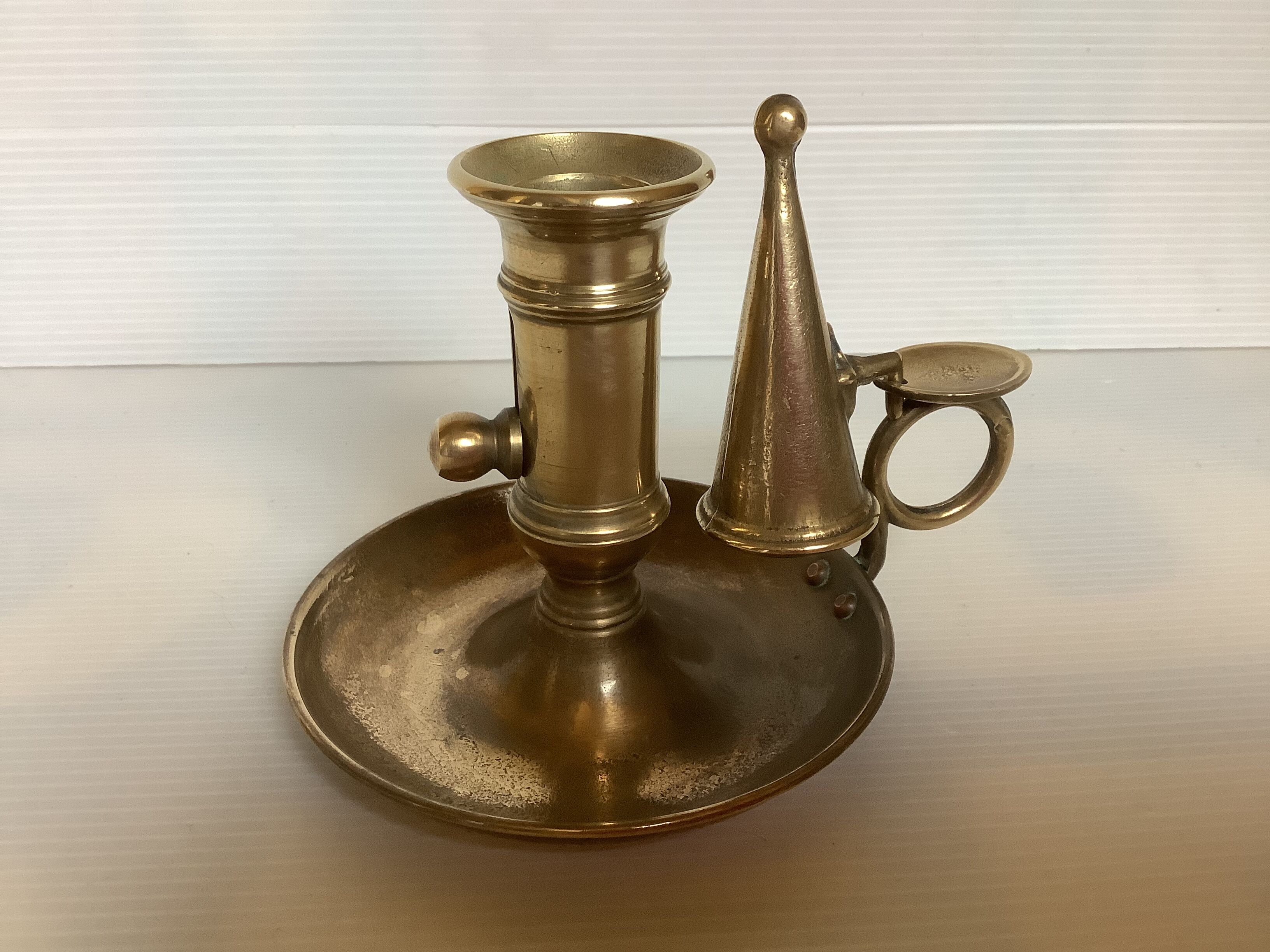 Brass cellar rat candle holder with its fly