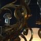 Napoleon III bronze chandelier, Louis XV style, baroque rocaille twist, 189
