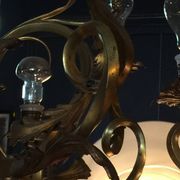 Napoleon III bronze chandelier, Louis XV style, baroque rocaille twist, 189