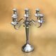 Vintage five-branch chandelier in chrome metal.