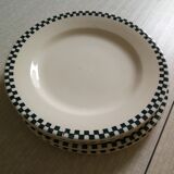 Set of 6 plates Damier Terre de fer Salins