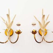 Pair of Vintage Gilt Sheaf of Wheat Scones by Hans Kögl