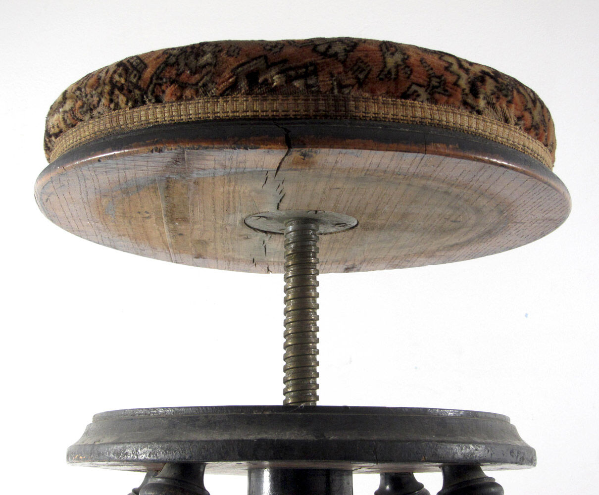 Dutch antique adjustable piano stool