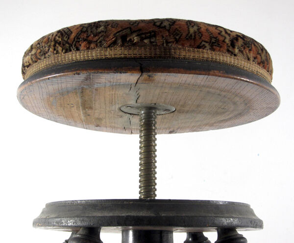 Tabouret de piano ajustable antique néerlandais