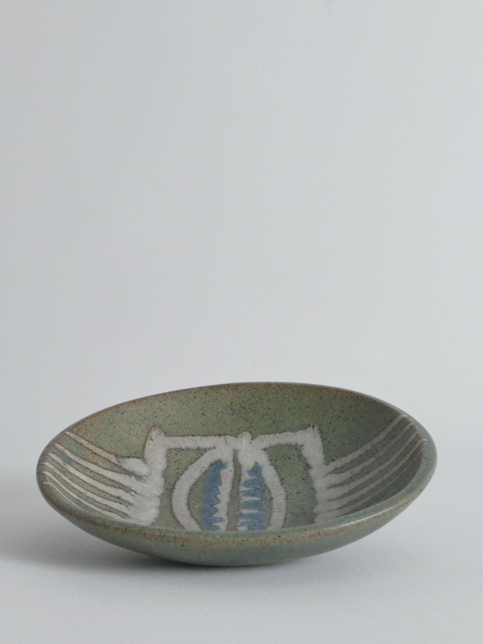 Bol en grès fait main de style mid-century moderne avec motif abstrait, années 1960