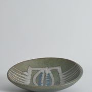 Bol en grès fait main de style mid-century moderne avec motif abstrait, années 1960