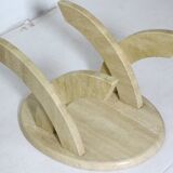 Vintage oval travertine coffee table from the 70s