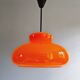Large vintage pendant light in orange opaline, 1970s