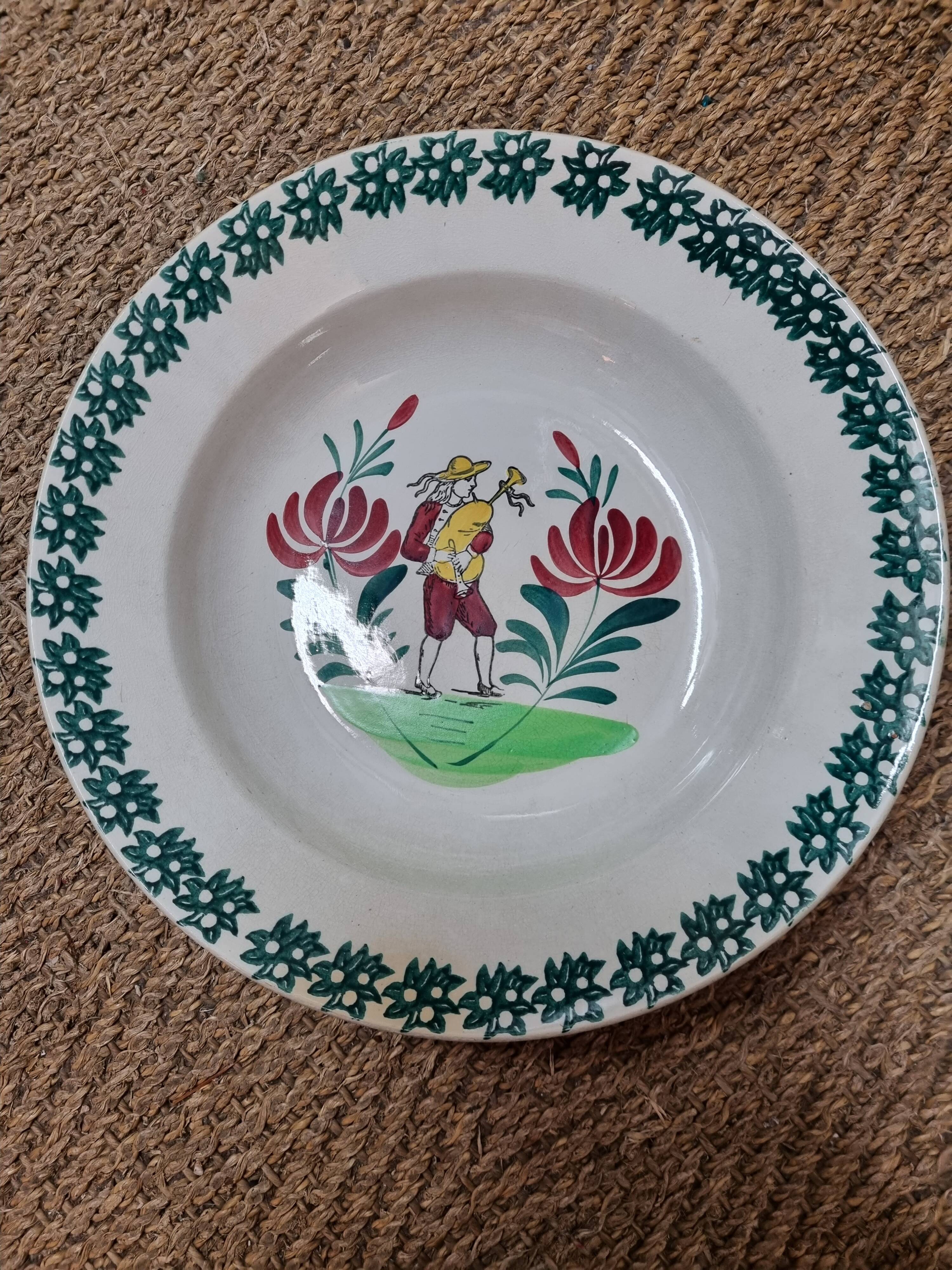 2 plates earthenware of St Amand, early twentieth