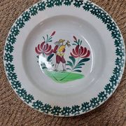 2 plates earthenware of St Amand, early twentieth