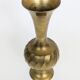 Solid brass Midcentury vase in trumpet shape with twisted details.