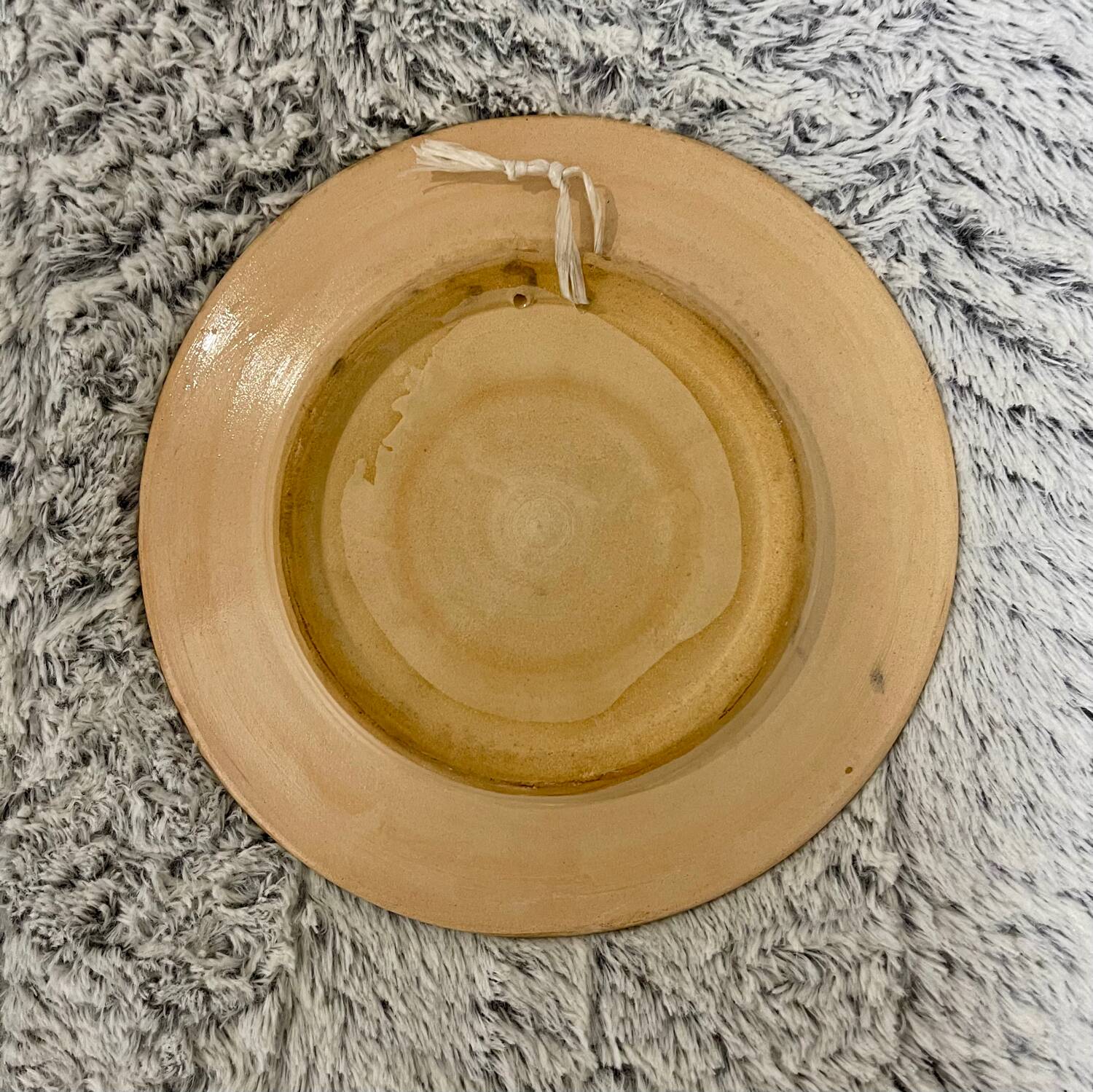 Hand painted terracotta flat plate