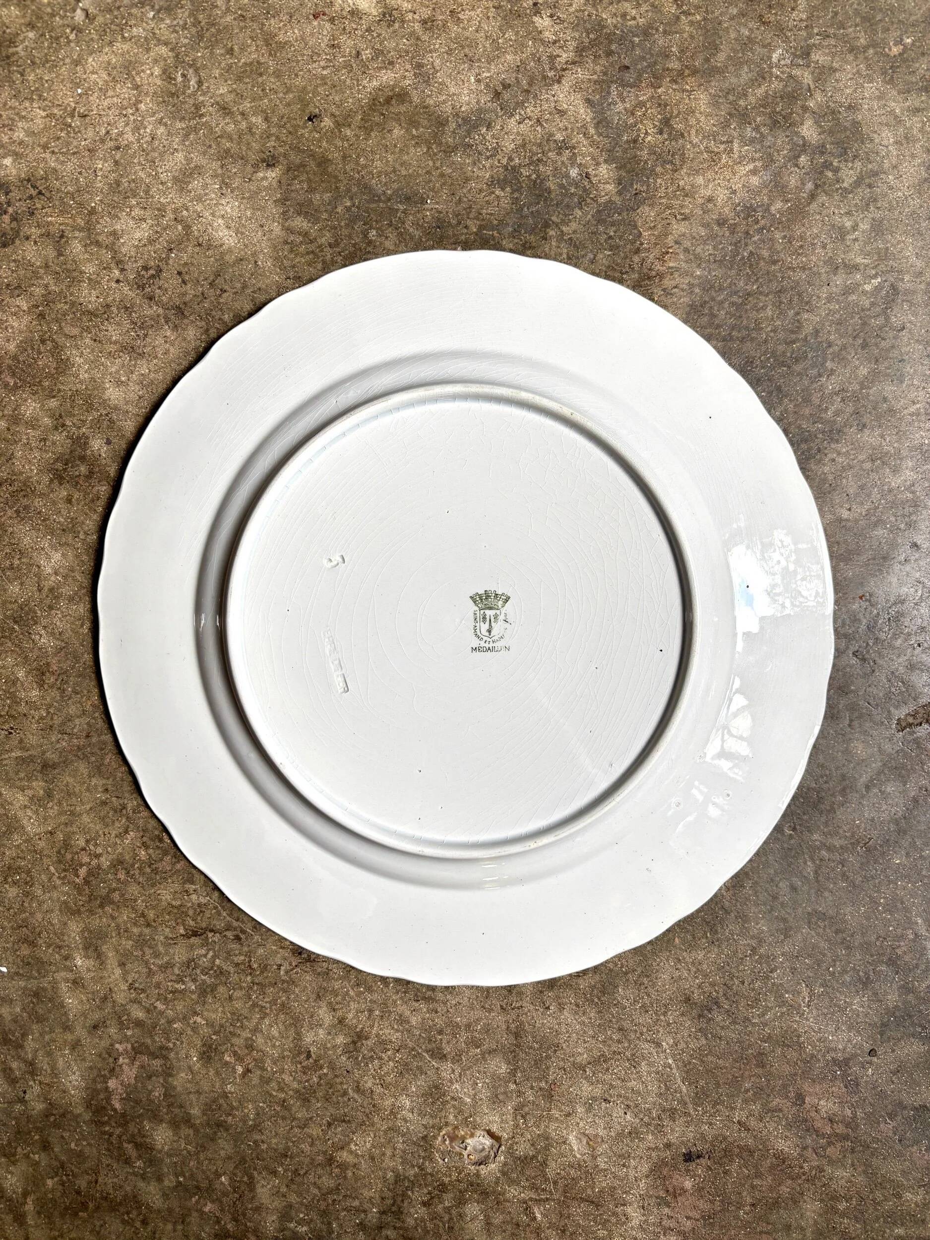 Round ironstone dish from St Amand and Hamage, "Medallion" service