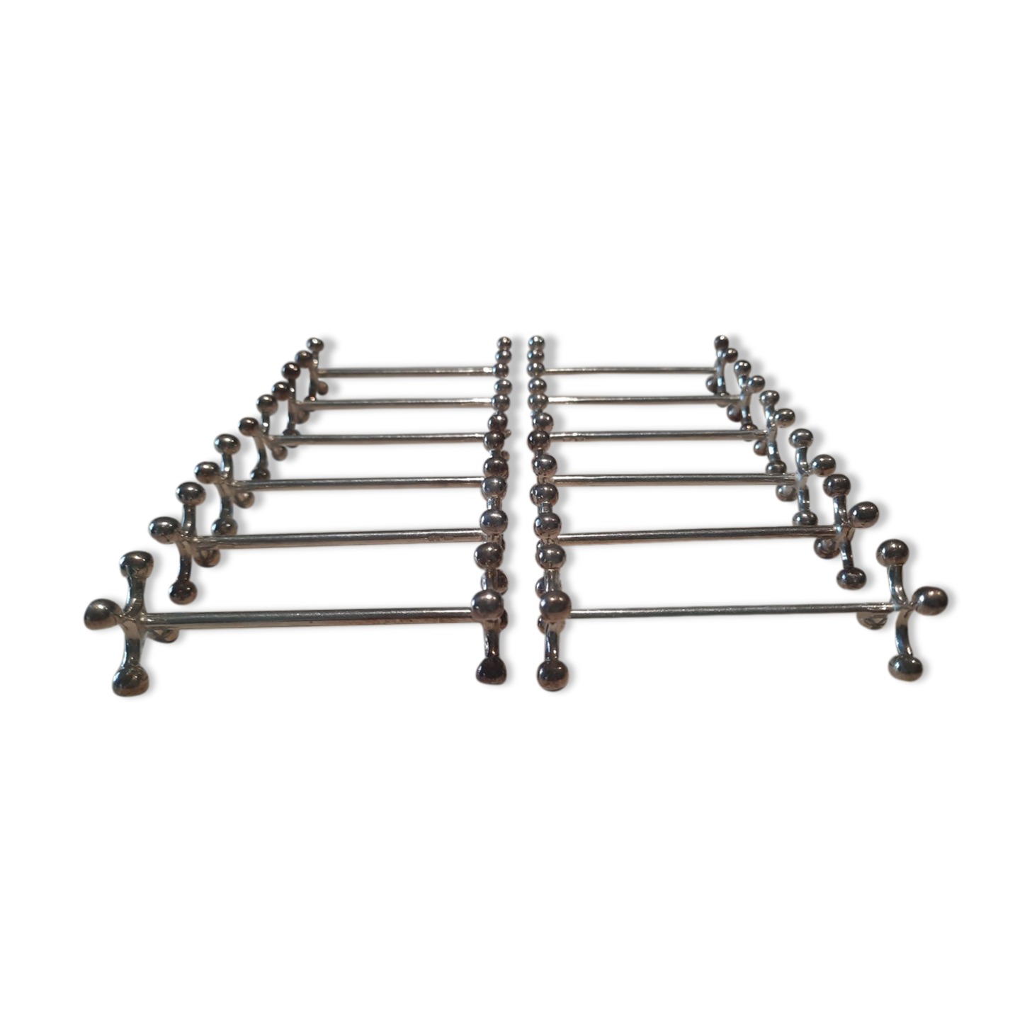 Set of 12 silver metal knife holders