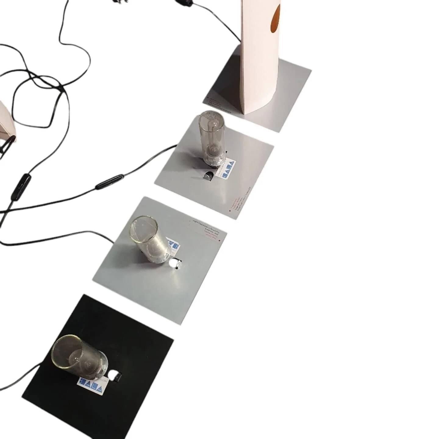 4 x Danish Bala Bonbori table lamp / Design Zentrum Nordrhein Westfalen / Incredible rare. Paper lampshade. 52 cm x 18 cm