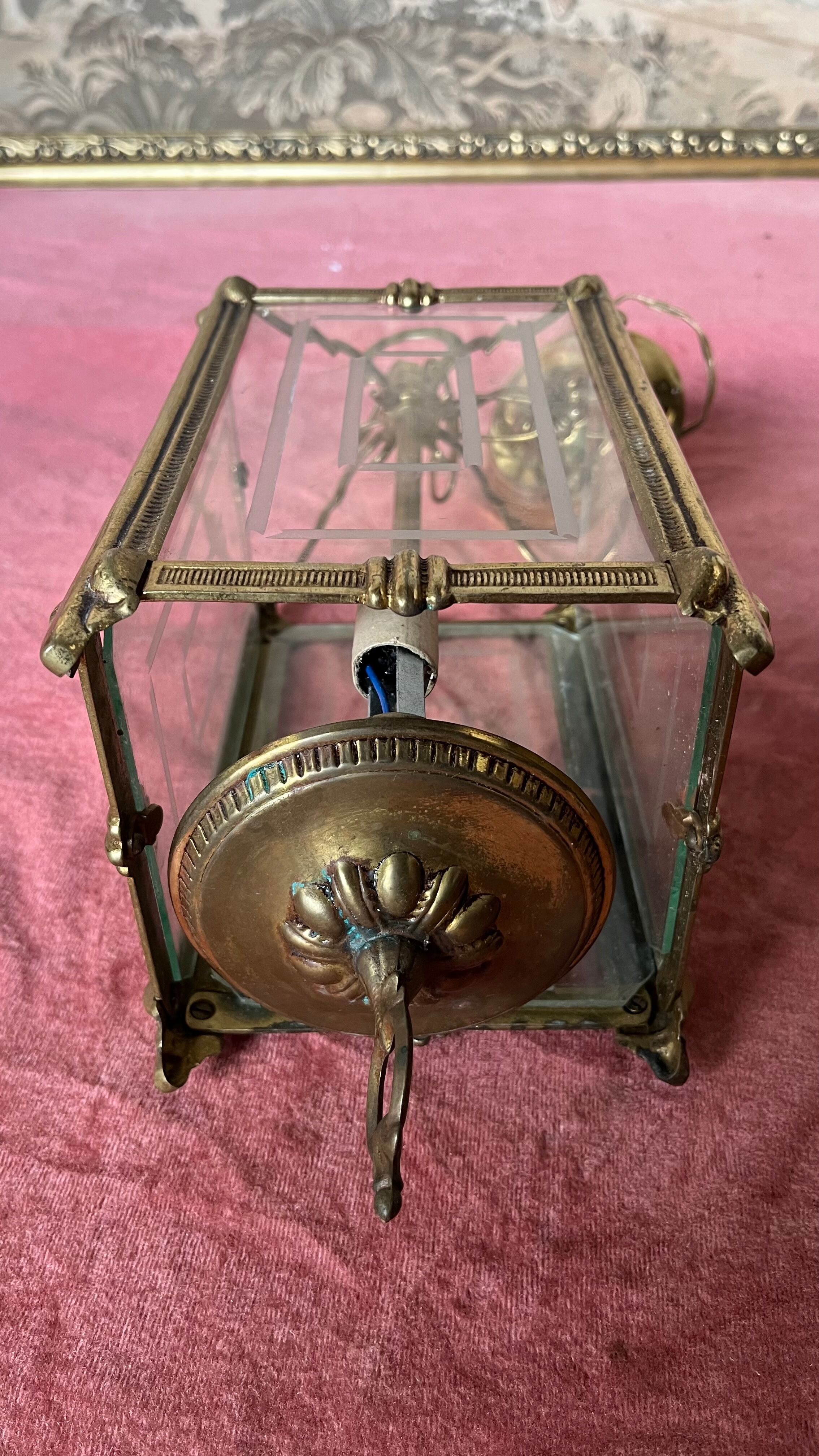 Pendant lamp 2 brass candles