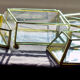 4 old glass, brass and mirror jewellery boxes