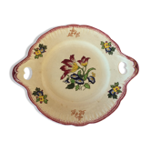 Plat ancien à gâteau en faïence de Longwy