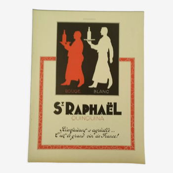 Publicité apéritif st -raphaël  issue d'une revue d'époque   des années 30