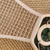Large Hexagonal Boho Chic Faux Cane Lampshade 1970