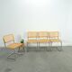 Italiaanse webbing set stoelen met chromen buisframe