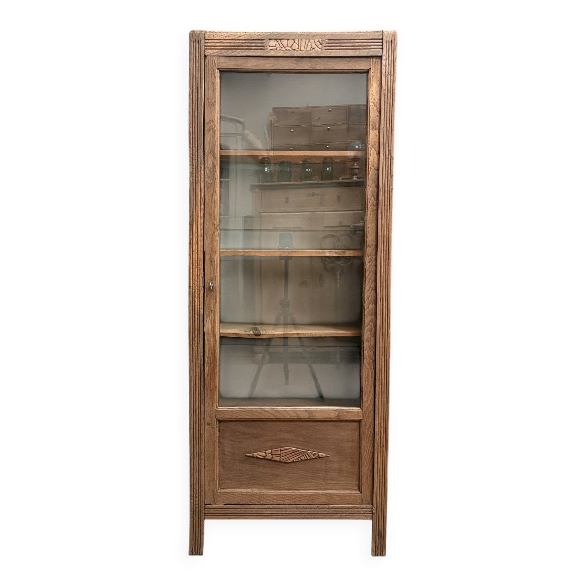 Vitrine parisienne Art Déco en chêne (rénovée)