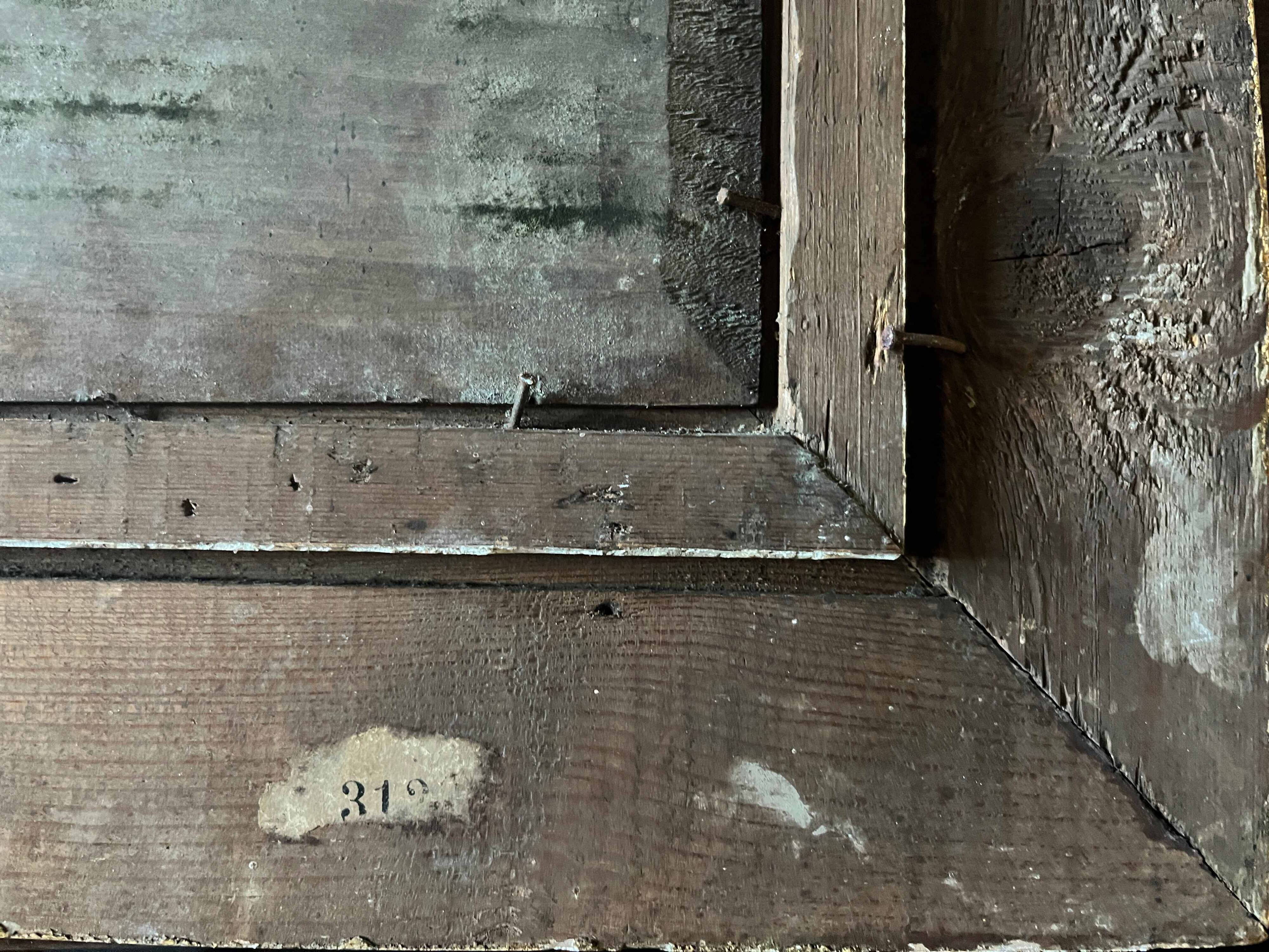 HST painting "Bord de mar" Animated seascape with thatched cottage signed Bilson XIX° + frame