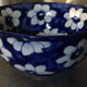 Vintage cup bowl in earthenware with blue floral paint décor - 18.5 cm