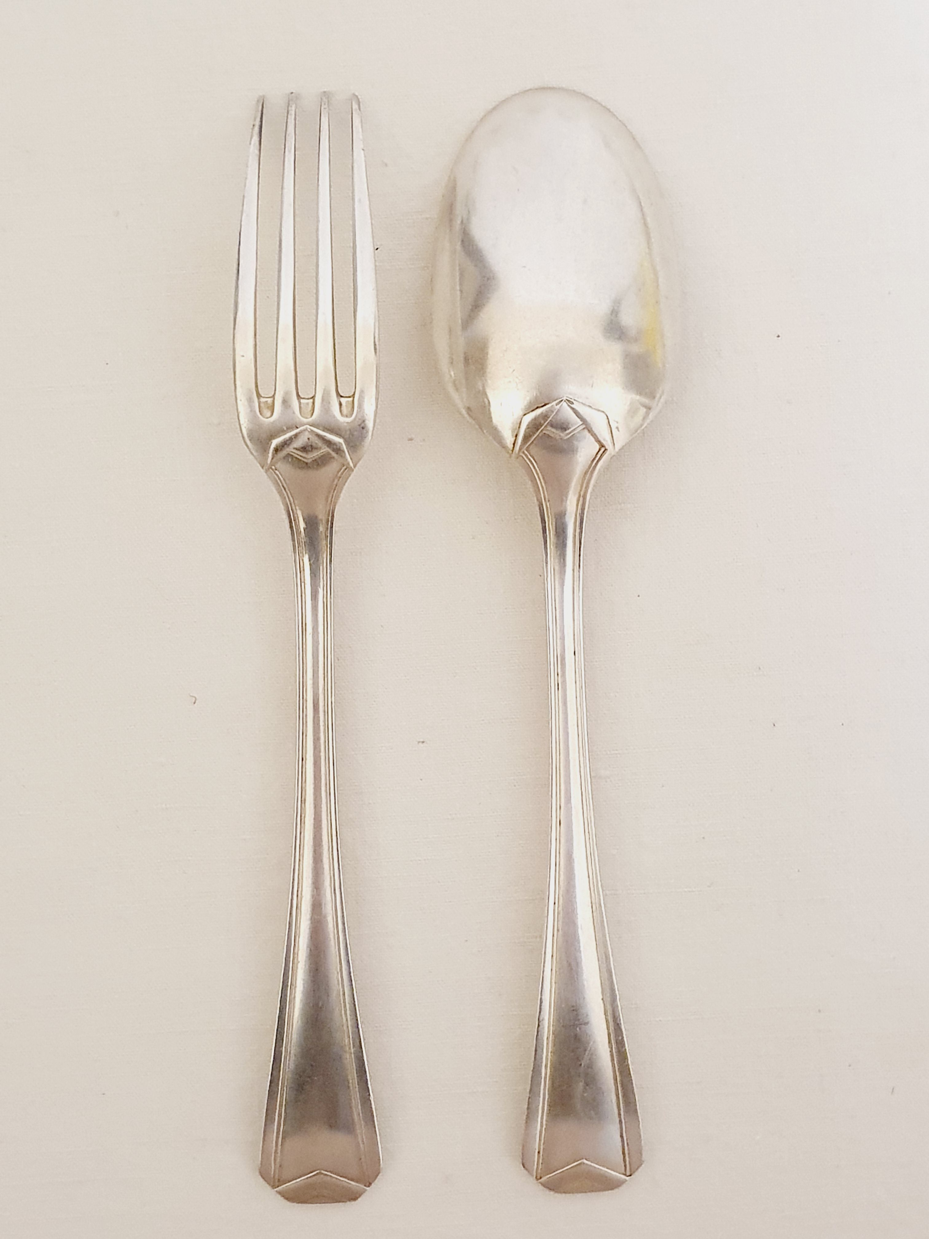 24 silver metal cutlery Christofle Art Deco