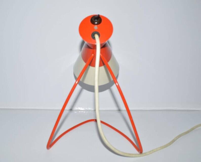Napako Mid-Century Red and White Table Lamp, Josef Hurka, 1950s