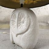 Vintage owl lamp made of natural stone