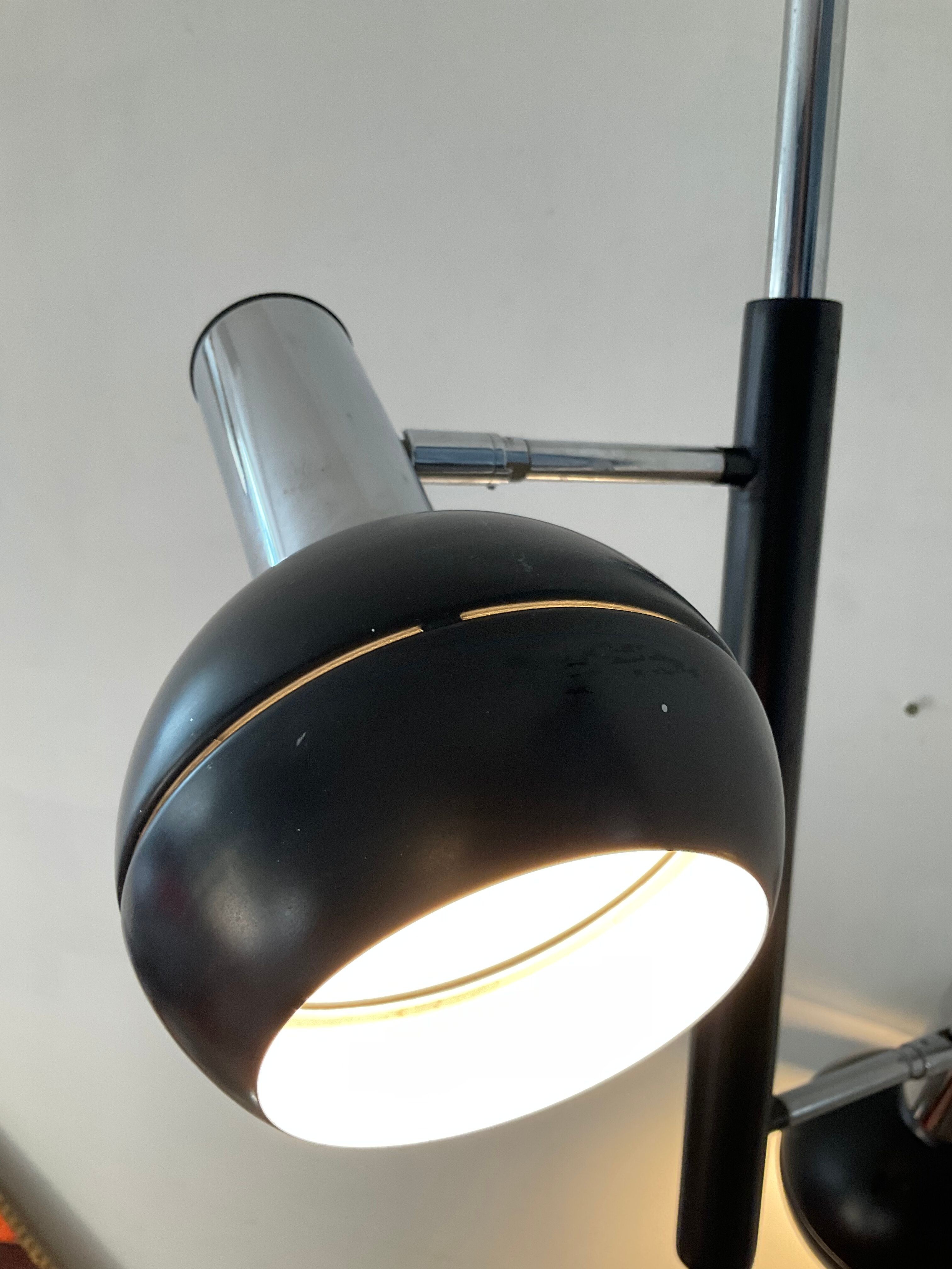 Lampadaire liseuse vintage 2 spots années 70