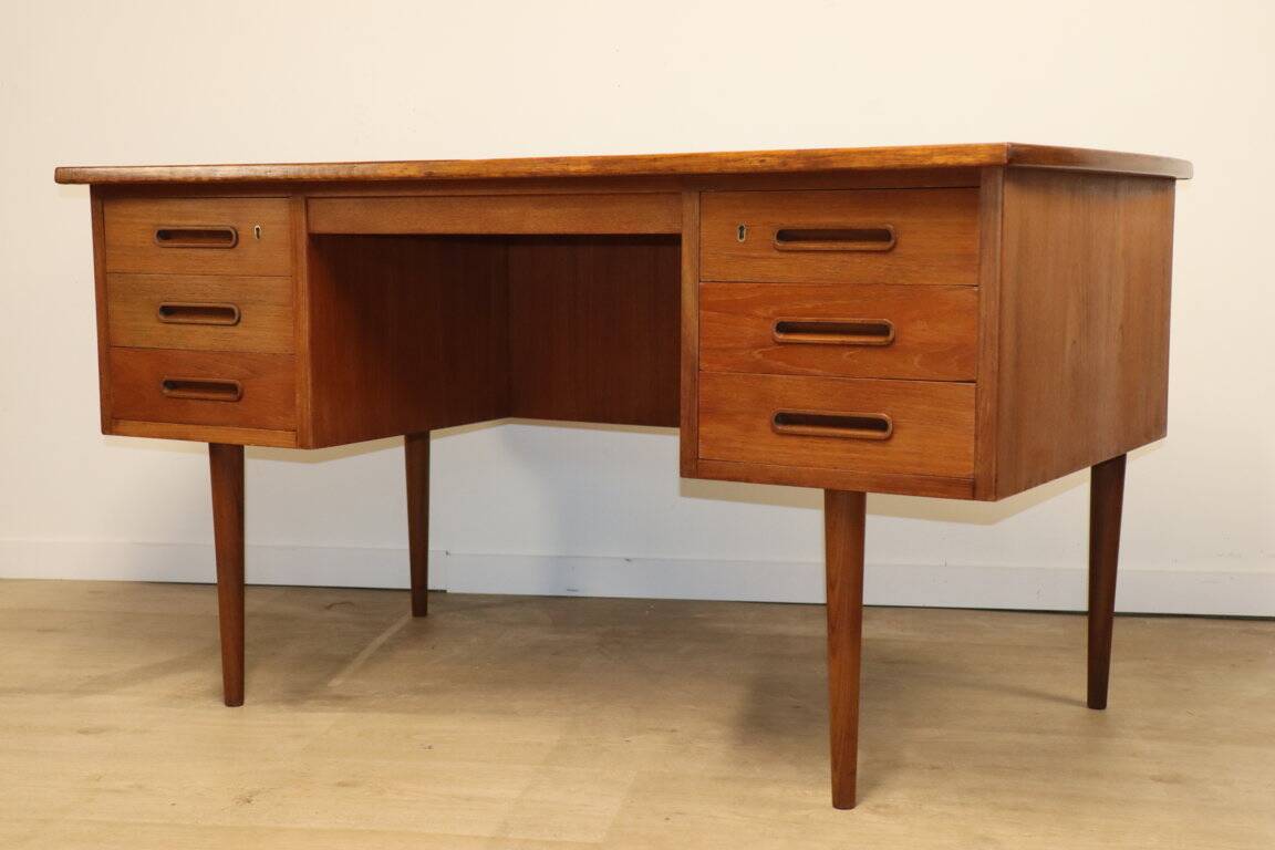 Scandinavian double-sided teak desk, 1960