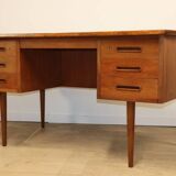 Bureau scandinave double face en teck, 1960