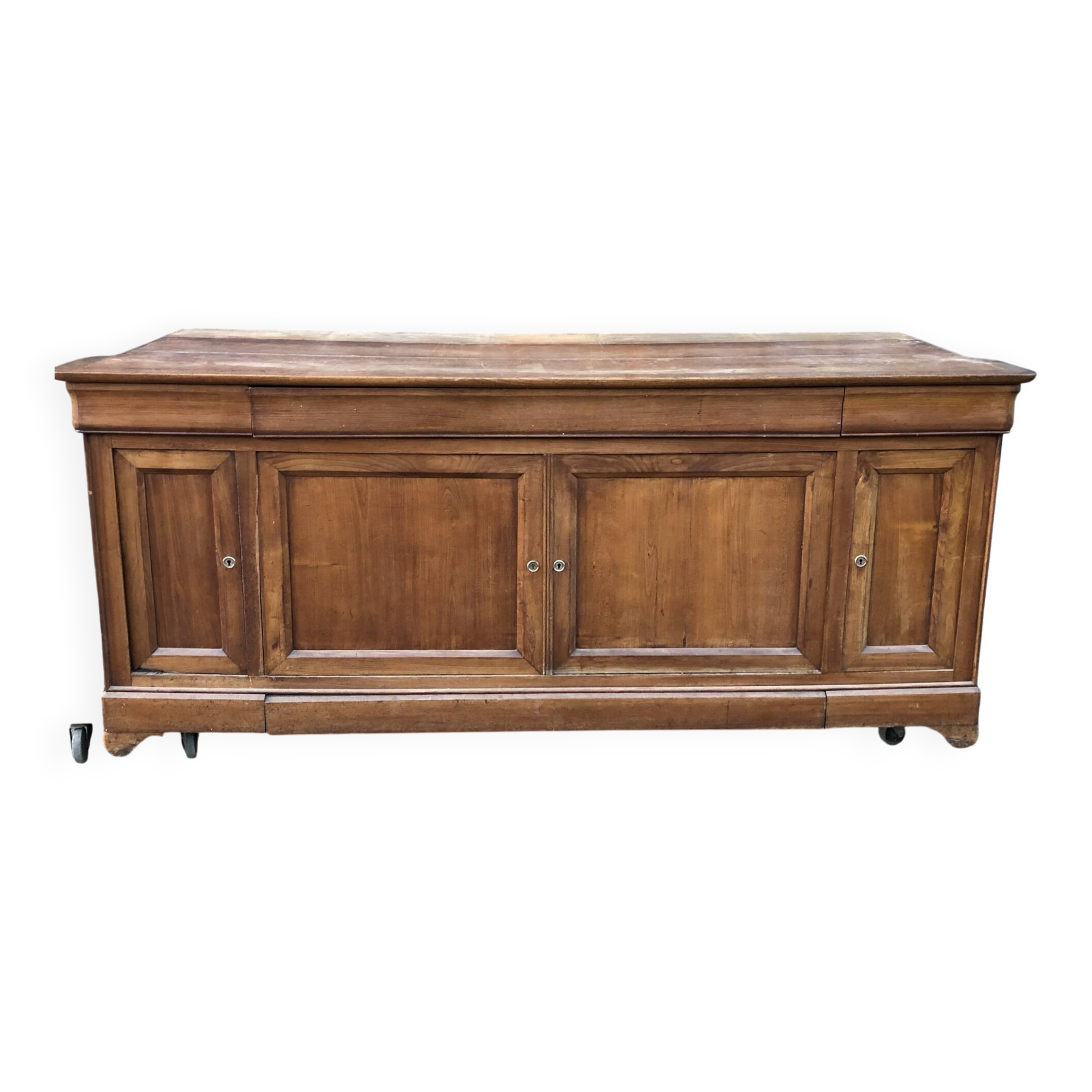 Buffet enfilade boiserie Louis Philippe en cerisier