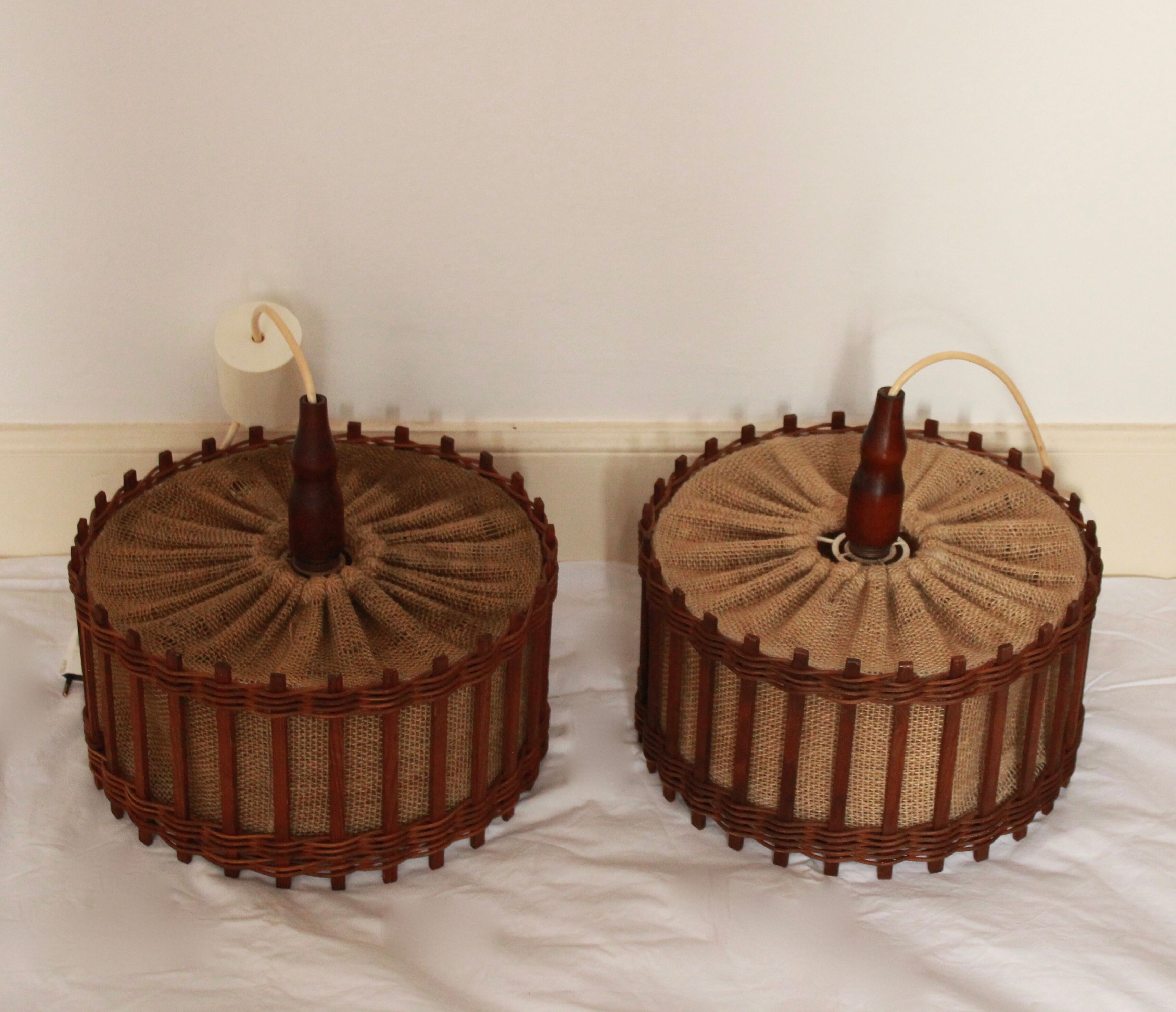 Pair of rattan suspensions
