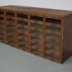Vintage Dutch oak haberdashery shop cabinet, 1930s