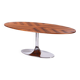 Functionalism Oval Table in Chrome and Walnut from Kovona, Czechia, 1960s