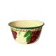 Old salad bowl in enamelled sheet metal - bunches of grapes decor