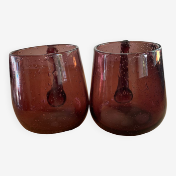 Biot glass mugs