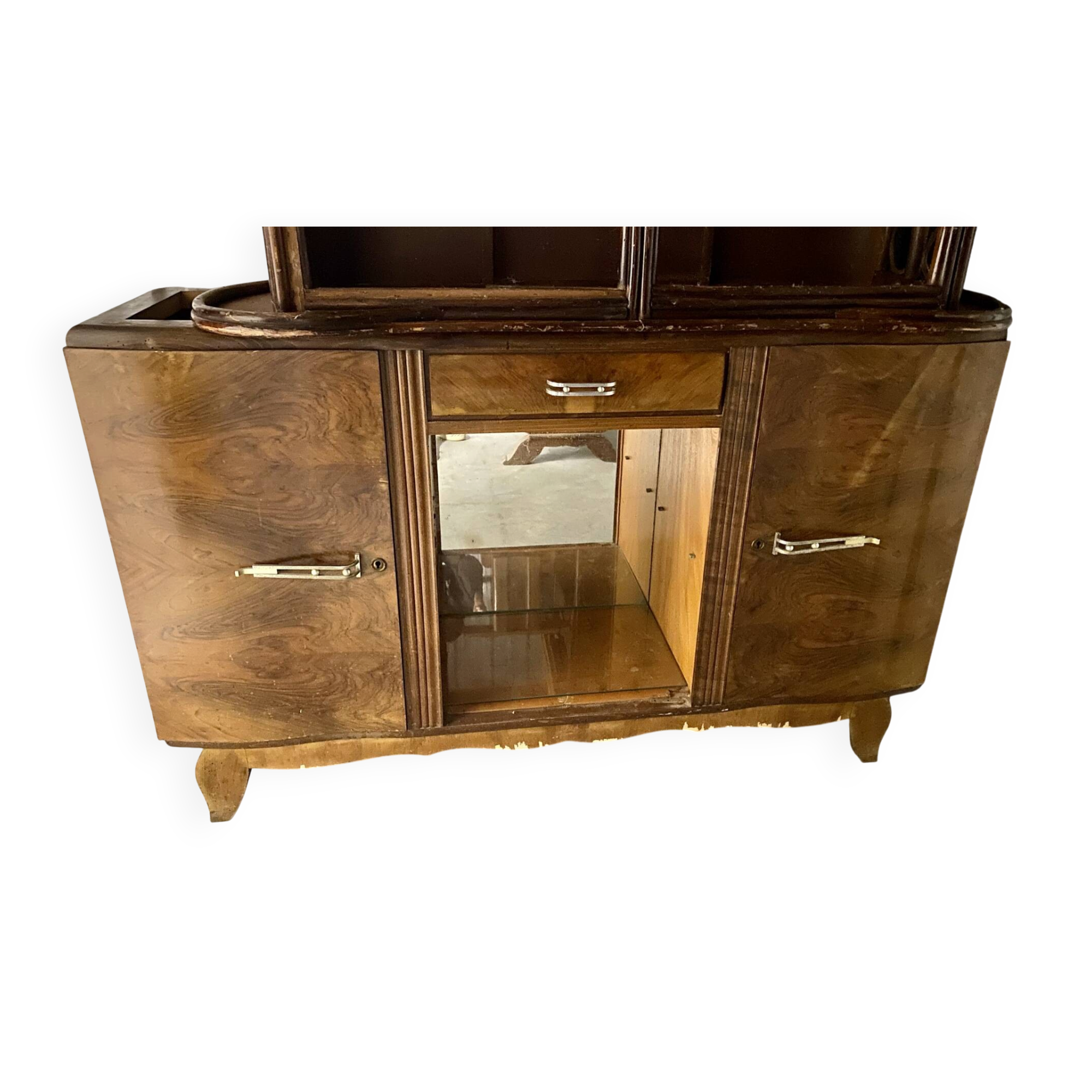 Superb buffet / very Art Deco from the 50s-60s in solid wood (veneer)