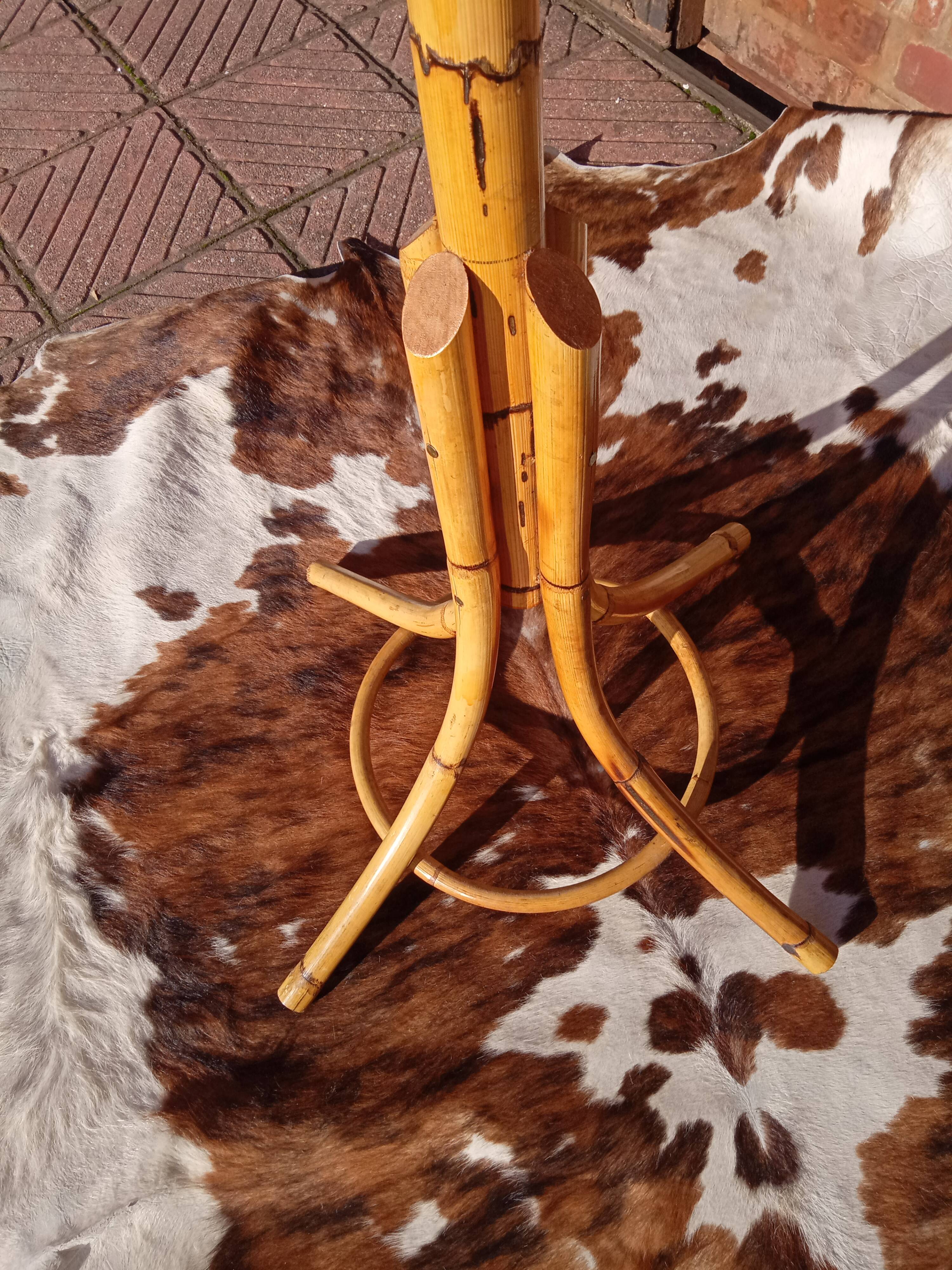 Rattan coat rack