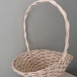 White wicker flower baskets from the 1960s