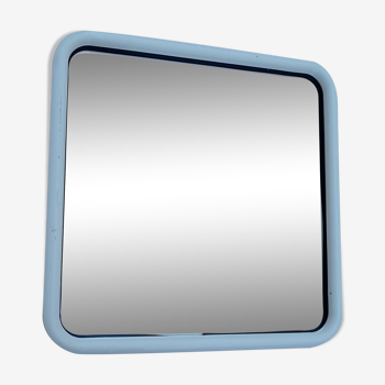Square mirror in a white metal frame, 1970s